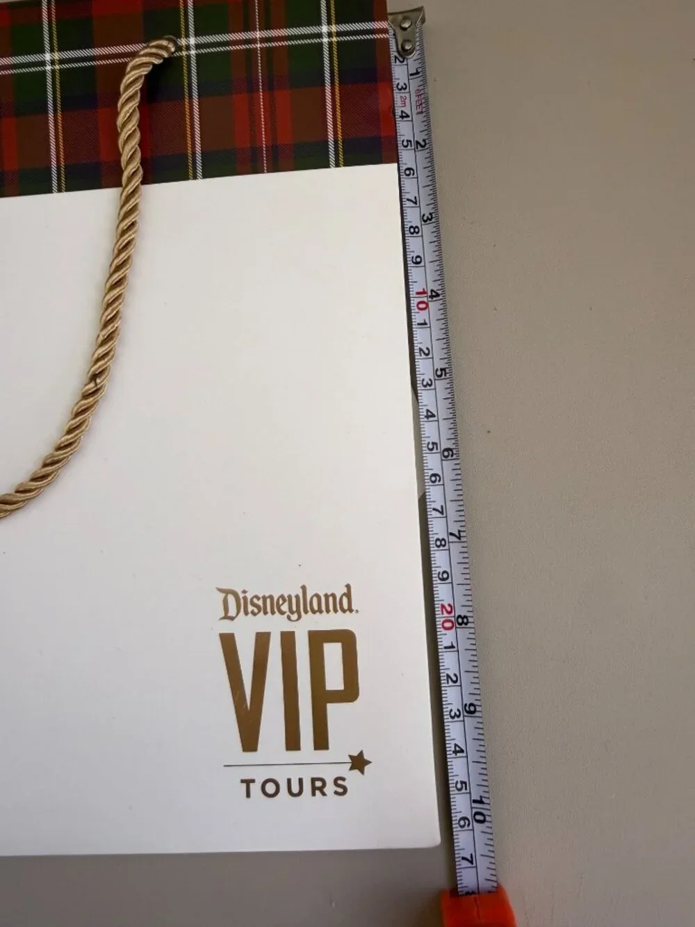 2 DISNEYLAND VIP TOUR PLAID GIFT BAGS BIRTHDAY HOLIDAYS